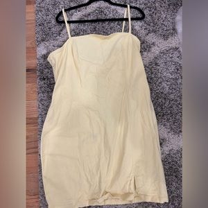 Yellow jean shirt dress